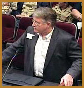 Doug Athas at a special City Council session representing  Let Us Vote!